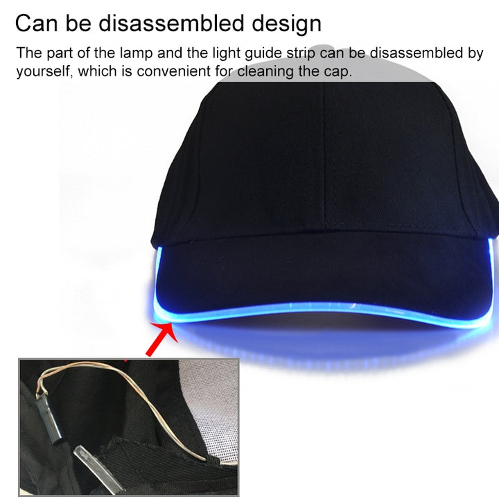 LED Luminous Baseball Cap Male Outdoor Fluorescent Sunhat, Style: Rechargeable, Black Hat Red Light, Black Hat Orange Light, Black  Hat Yellow Light, Black Hat Green Light, Black Hat Blue Light, Black Hat White Light, Black Hat Pink Light