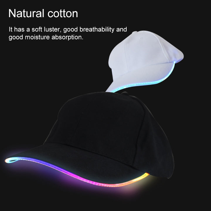 LED Luminous Baseball Cap Male Outdoor Fluorescent Sunhat, Style: Rechargeable, Black Hat Red Light, Black Hat Orange Light, Black  Hat Yellow Light, Black Hat Green Light, Black Hat Blue Light, Black Hat White Light, Black Hat Pink Light