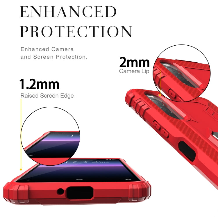 Carbon Fiber Protective Case with 360 Degree Rotating Ring Holder, For Sony Xperia L4