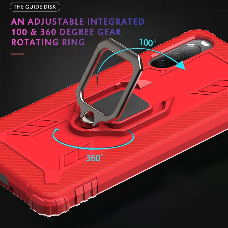 Carbon Fiber Protective Case with 360 Degree Rotating Ring Holder, For Sony Xperia L4