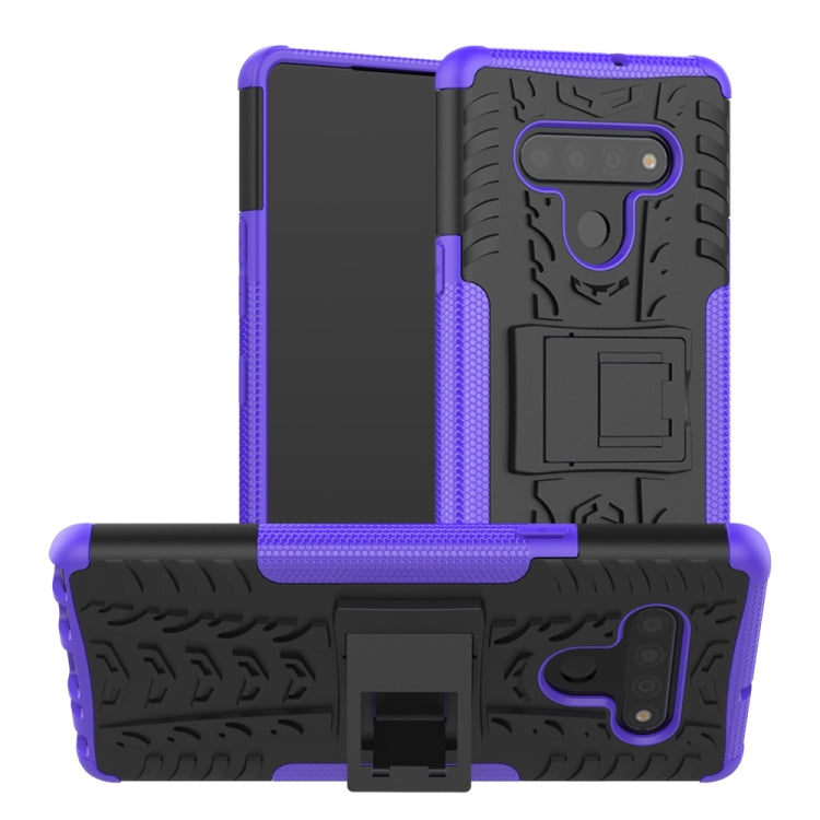 Tire Texture Shockproof TPU + PC Protective Case with Holder, For LG Stylo 6, For Xiaomi Redmi 10X 5G, For Samsung Galaxy Note20 Ultra, For Motorola Moto G8 Power Lite