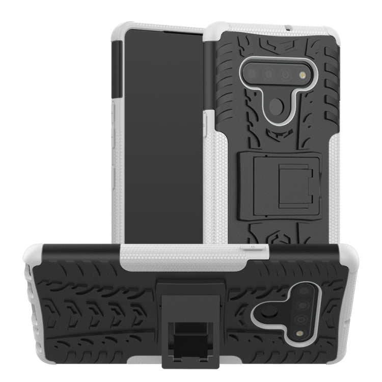 Tire Texture Shockproof TPU + PC Protective Case with Holder, For LG Stylo 6, For Xiaomi Redmi 10X 5G, For Samsung Galaxy Note20 Ultra, For Motorola Moto G8 Power Lite