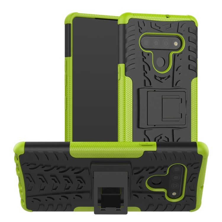 Tire Texture Shockproof TPU + PC Protective Case with Holder, For LG Stylo 6, For Xiaomi Redmi 10X 5G, For Samsung Galaxy Note20 Ultra, For Motorola Moto G8 Power Lite