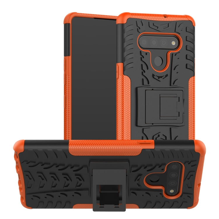 Tire Texture Shockproof TPU + PC Protective Case with Holder, For LG Stylo 6, For Xiaomi Redmi 10X 5G, For Samsung Galaxy Note20 Ultra, For Motorola Moto G8 Power Lite