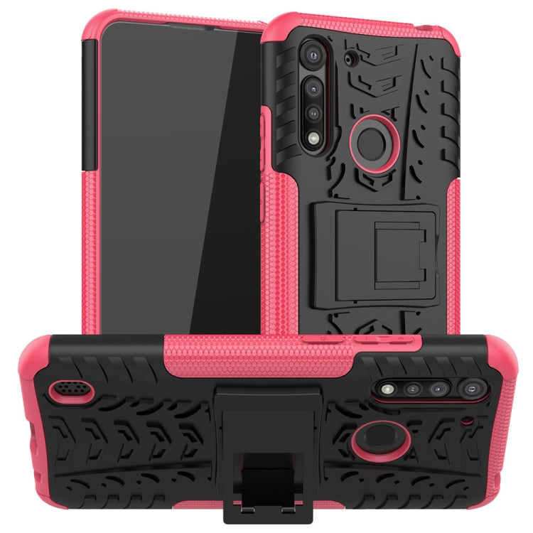 Tire Texture Shockproof TPU + PC Protective Case with Holder, For LG Stylo 6, For Xiaomi Redmi 10X 5G, For Samsung Galaxy Note20 Ultra, For Motorola Moto G8 Power Lite