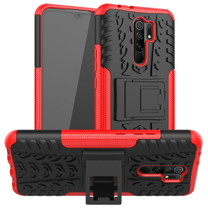 Tire Texture Shockproof TPU + PC Protective Case with Holder, For OPPO Realme / Realme C3, For Xiaomi Redmi 9, For Huawei P Smart (2020), For Huawei Honor 9X Lite