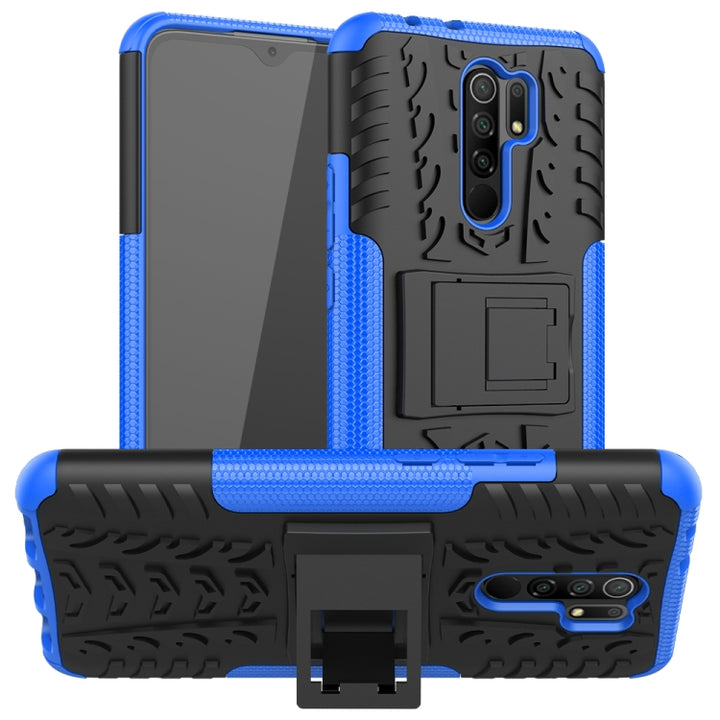 Tire Texture Shockproof TPU + PC Protective Case with Holder, For OPPO Realme / Realme C3, For Xiaomi Redmi 9, For Huawei P Smart (2020), For Huawei Honor 9X Lite