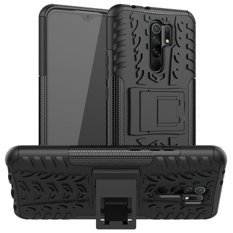 Tire Texture Shockproof TPU + PC Protective Case with Holder, For OPPO Realme / Realme C3, For Xiaomi Redmi 9, For Huawei P Smart (2020), For Huawei Honor 9X Lite