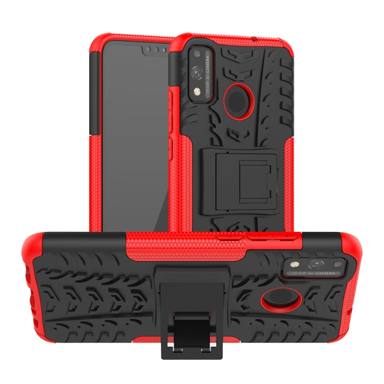 Tire Texture Shockproof TPU + PC Protective Case with Holder, For OPPO Realme / Realme C3, For Xiaomi Redmi 9, For Huawei P Smart (2020), For Huawei Honor 9X Lite