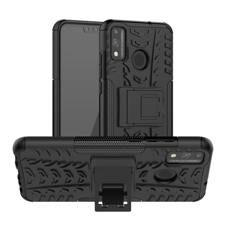 Tire Texture Shockproof TPU + PC Protective Case with Holder, For OPPO Realme / Realme C3, For Xiaomi Redmi 9, For Huawei P Smart (2020), For Huawei Honor 9X Lite