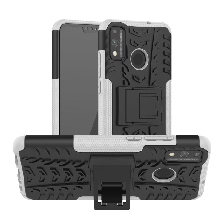 Tire Texture Shockproof TPU + PC Protective Case with Holder, For OPPO Realme / Realme C3, For Xiaomi Redmi 9, For Huawei P Smart (2020), For Huawei Honor 9X Lite