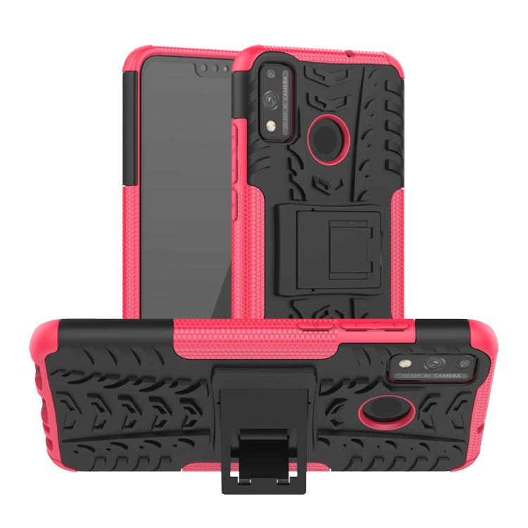 Tire Texture Shockproof TPU + PC Protective Case with Holder, For OPPO Realme / Realme C3, For Xiaomi Redmi 9, For Huawei P Smart (2020), For Huawei Honor 9X Lite