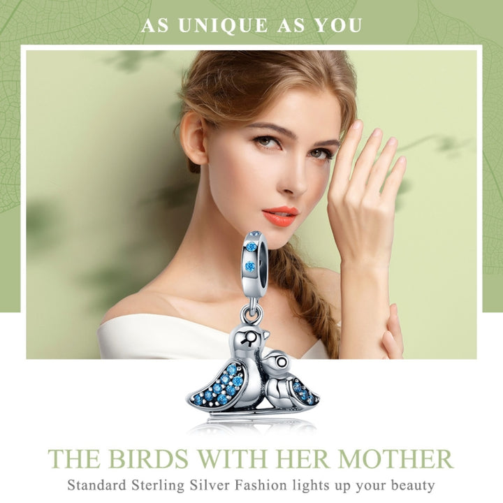 S925 Silver Inlaid Blue Gem Bird Bracelet Accessories