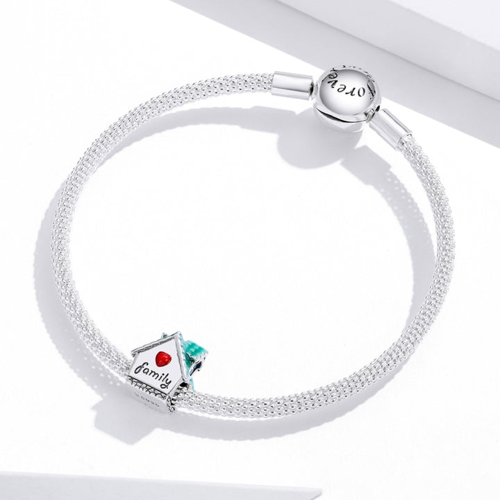 S925 Sterling Silver Small House Beads DIY Bracelet Necklace Accessories