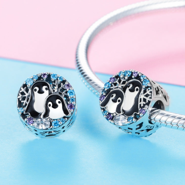 S925 Sterling Silver Penguin House Bracelet Accessories With Diamond Beads