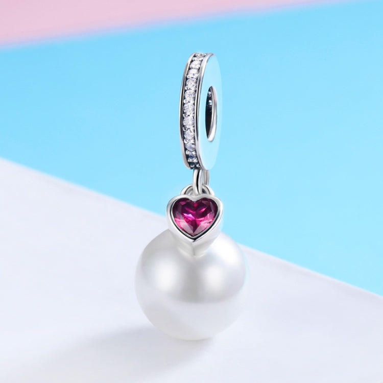 S925 Sterling Silver Pearl Heart Pendant DIY Bracelet Necklace Accessories