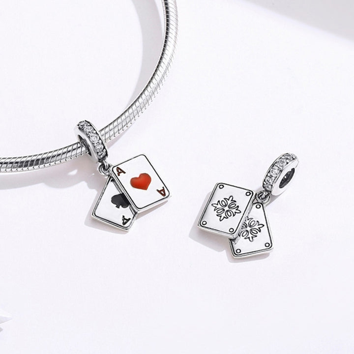 S925 Sterling Silver Red Heart A Pendant DIY Bracelet Necklace Accessories