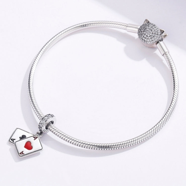 S925 Sterling Silver Red Heart A Pendant DIY Bracelet Necklace Accessories