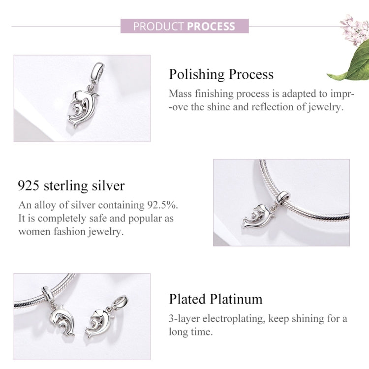 S925 Sterling Silver Dolphin Pendant DIY Bracelet Necklace Accessories