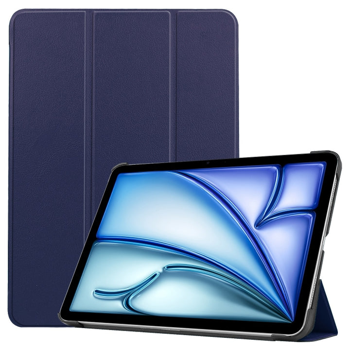 Custer Pure Color 3-Fold Holder Smart Leather Tablet Case, For iPad Air 11 2025 / 2024