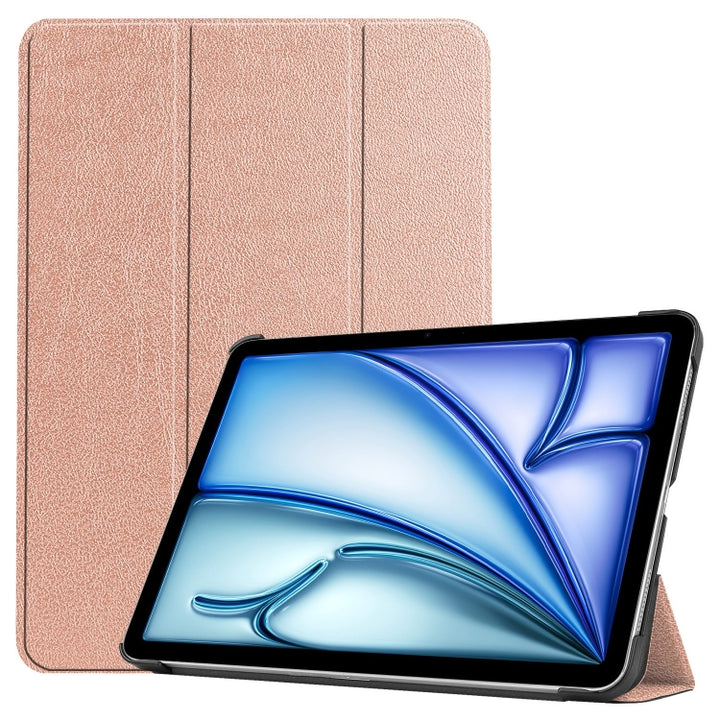 Custer Pure Color 3-Fold Holder Smart Leather Tablet Case, For iPad Air 11 2025 / 2024