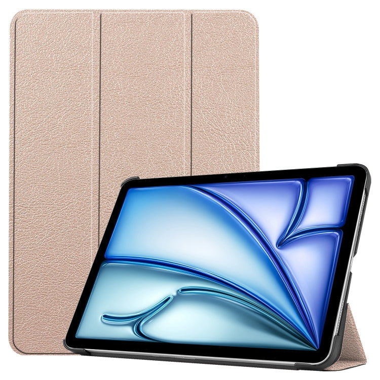 Custer Pure Color 3-Fold Holder Smart Leather Tablet Case, For iPad Air 11 2025 / 2024