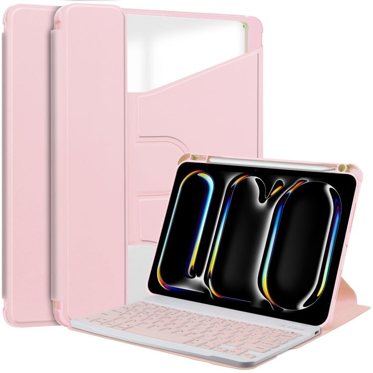 Transparent Rotation Smart Leather Tablet Case with Keyboard, For iPad Air 11 2025 / 2024, For iPad Air 13 2025 / 2024, For iPad Pro 13 2024, For iPad Pro 11 2024