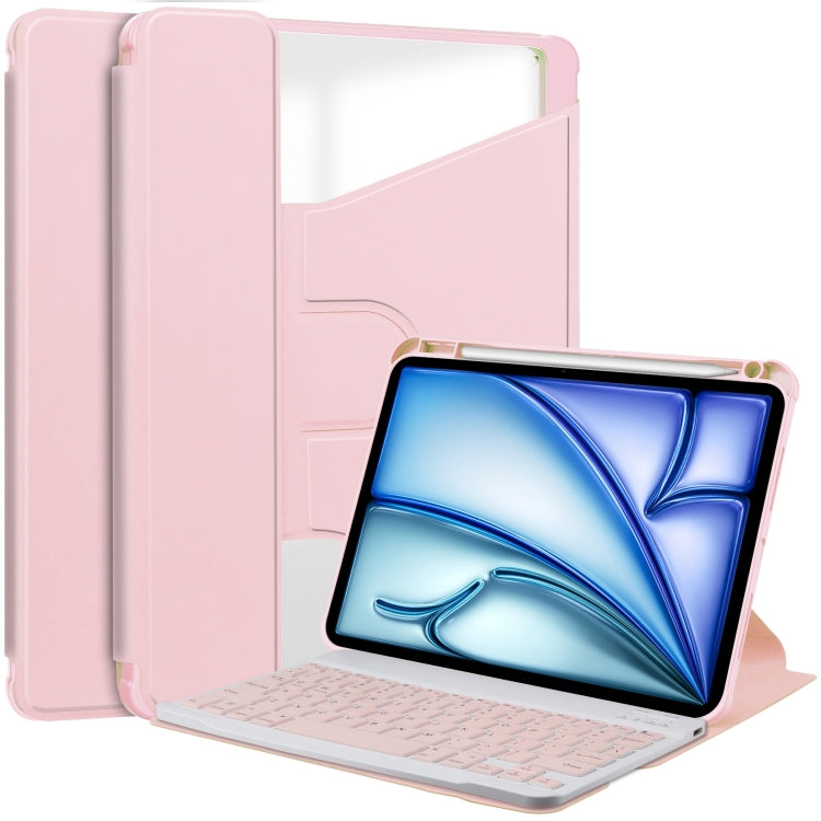 Transparent Rotation Smart Leather Tablet Case with Keyboard, For iPad Air 11 2025 / 2024, For iPad Air 13 2025 / 2024, For iPad Pro 13 2024, For iPad Pro 11 2024