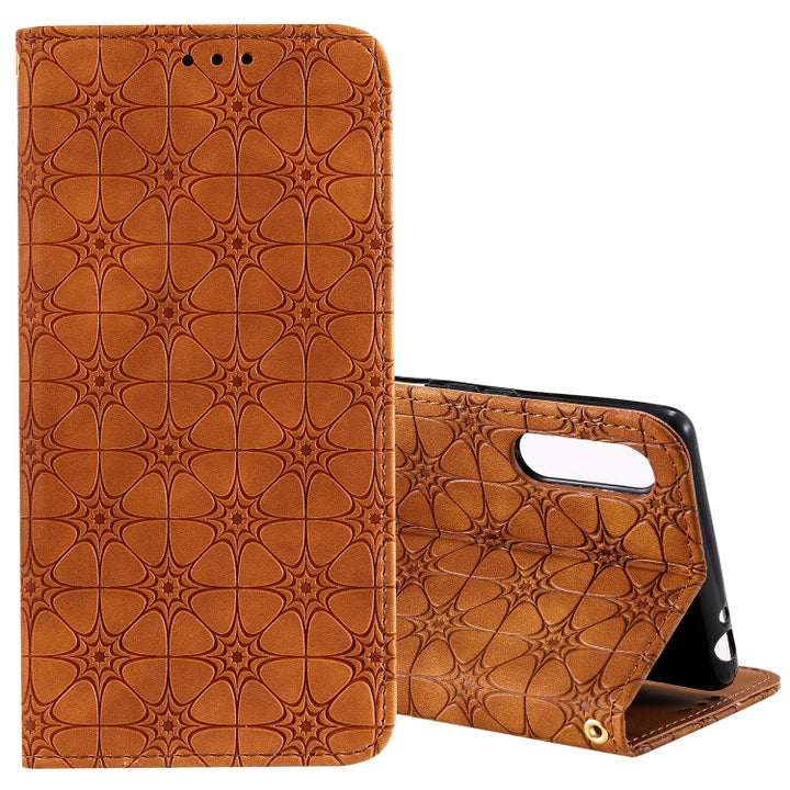 Lucky Flowers Embossing Pattern Magnetic Horizontal Flip Leather Case with Holder & Card Slots, For Sony Xperia L4