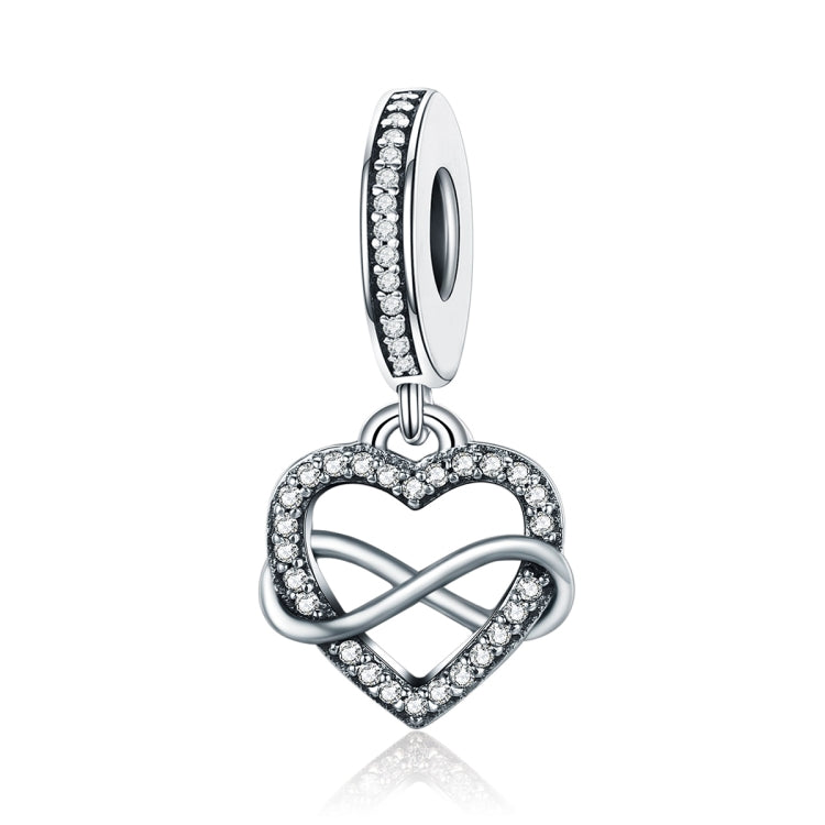 S925 Sterling Silver Heart Shaped Diamond Pendant DIY Bracelet Necklace Accessories