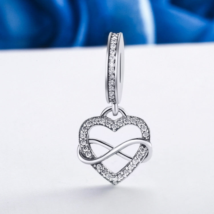 S925 Sterling Silver Heart Shaped Diamond Pendant DIY Bracelet Necklace Accessories