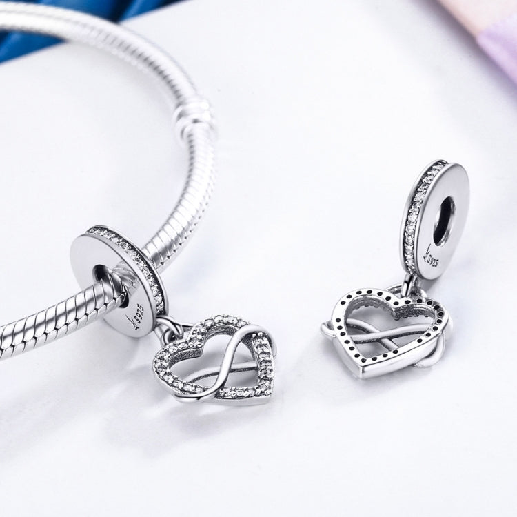 S925 Sterling Silver Heart Shaped Diamond Pendant DIY Bracelet Necklace Accessories