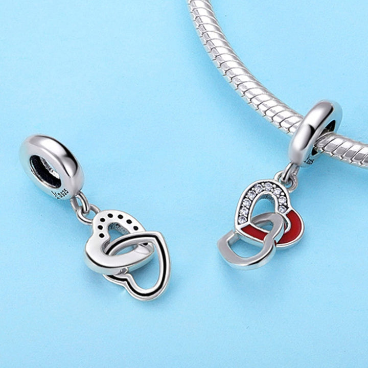 Creative Heart To Heart Hand DIY Silver Pendant S925 String Accessories