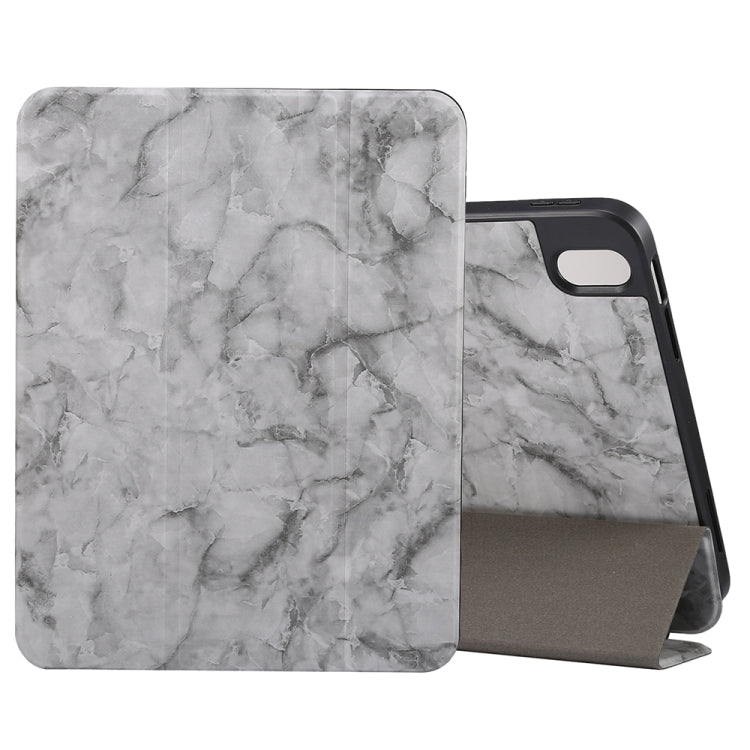 Three-fold Marble Texture Protective Tablet Case with Pen Slot, For iPad Air 11 2024 / 2025