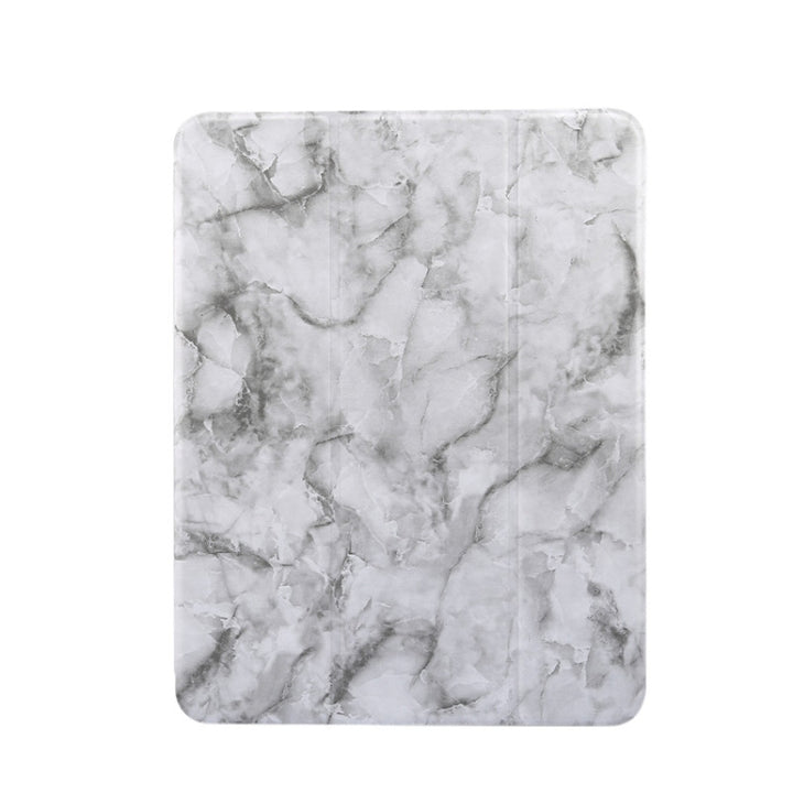 Three-fold Marble Texture Protective Tablet Case with Pen Slot, For iPad Air 11 2024 / 2025