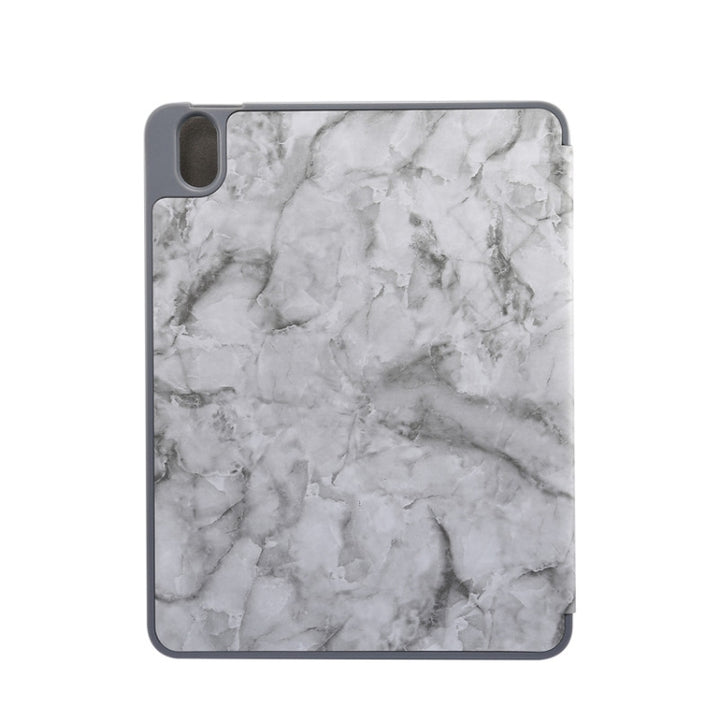 Three-fold Marble Texture Protective Tablet Case with Pen Slot, For iPad Air 11 2024 / 2025