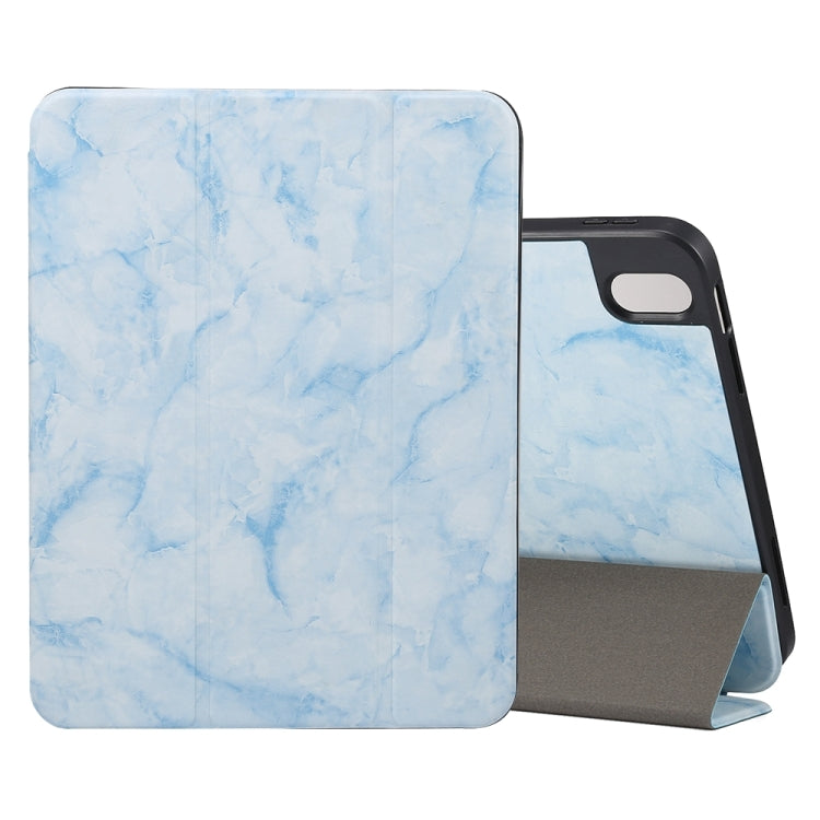 Three-fold Marble Texture Protective Tablet Case with Pen Slot, For iPad Air 11 2024 / 2025