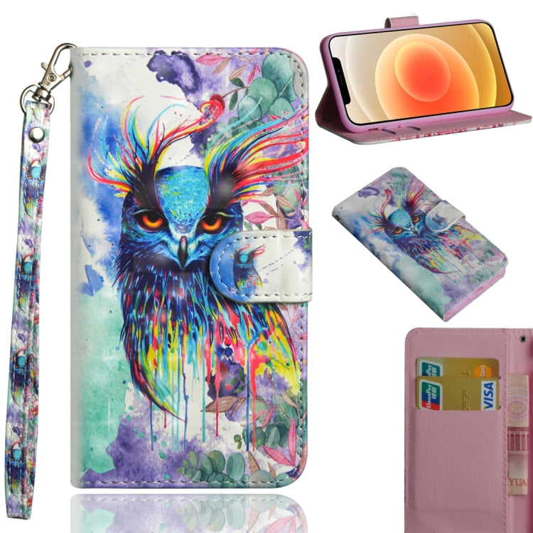 3D Painting Pattern Horizontal Flip TPU + PU Leather Case with Holder & Card Slots & Wallet, For iPhone 12 mini, For iPhone 12 / 12 Pro, For iPhone 12 Pro Max