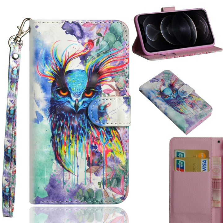 3D Painting Pattern Horizontal Flip TPU + PU Leather Case with Holder & Card Slots & Wallet, For iPhone 12 mini, For iPhone 12 / 12 Pro, For iPhone 12 Pro Max