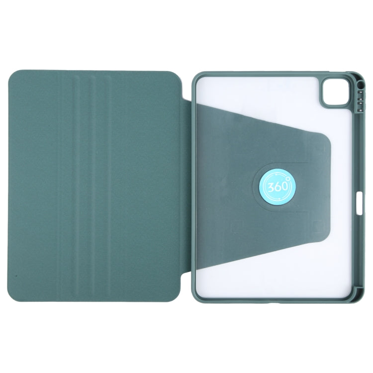 GEBEI Acrylic TPU 3-folding Rotating Smart Tablet Leather Case withh Pen Slot, For iPad 2025 / 2022, For iPad Air 11 2025 / 2024 / Air 5, For iPad Air 13 2025 / 2024, For iPad Pro 13 2024, For iPad Pro 12.9 2022 / 2021 / 2020