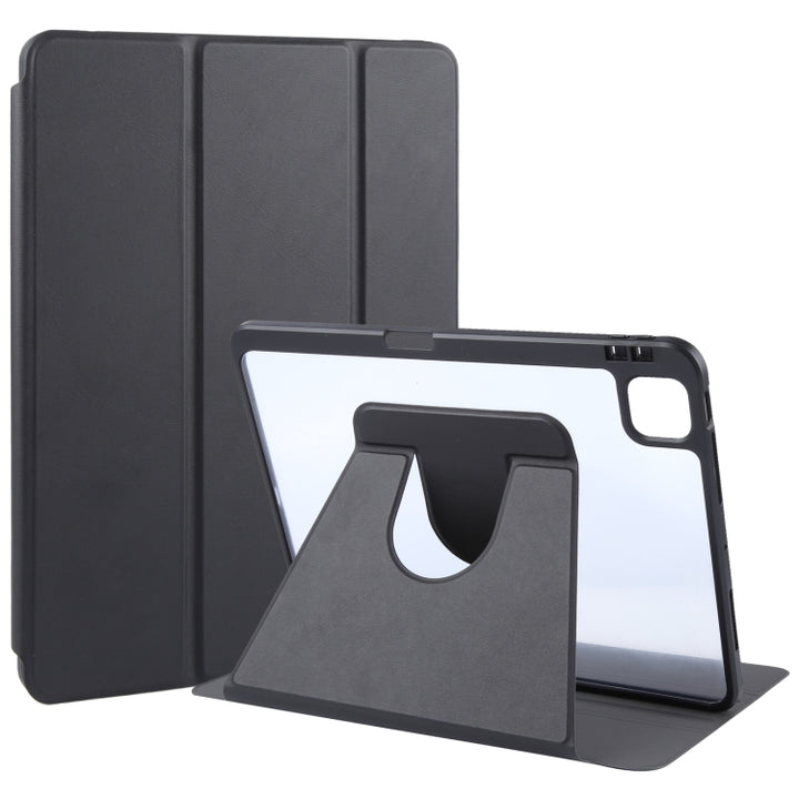 GEBEI Acrylic TPU 3-folding Rotating Smart Tablet Leather Case withh Pen Slot, For iPad Pro 11 2024, For iPad Pro 11 2022 / 2021 / 2020, For iPad 10.2 2021 / 2020 / 2019 / Air 3, For iPad 9.7 2018 & 2017 / Air / Air2