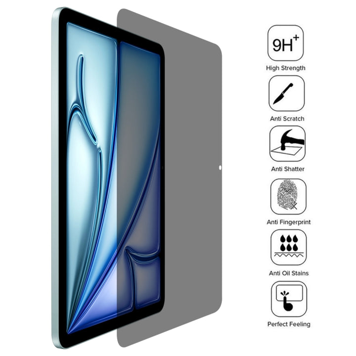 0.33mm 9H 2.5D Privacy Anti-glare Explosion-proof Tempered Glass Film, For iPad Air 11 2025 / 2024, For iPad Air 13 2025 / 2024, For iPad Pro 13 2024, For iPad Pro 11 2024, For iPad 10.2 2021 / 2020 / 2019