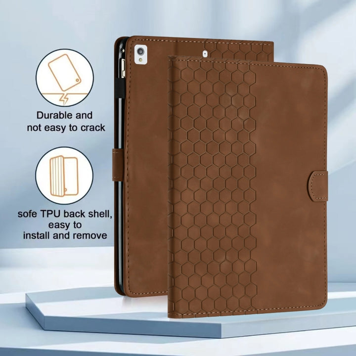 Honeycomb Embossed Leather Smart Tablet Case, For iPad Pro 11 2024 / Air 10.9 2022, For iPad 10th Gen 10.9 2022, For iPad 10.2 2021 / 2020 / 10.5 2019, For iPad mini 6 / mini 2024