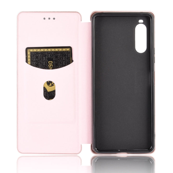 Carbon Fiber Texture Magnetic Horizontal Flip TPU + PC + PU Leather Case with Card Slot, For Sony Xperia 10 II, For Sony Xperia L4, For Sony Xperia 10 Plus, For Sony Xperia 10, For Sony Xperia XZ3