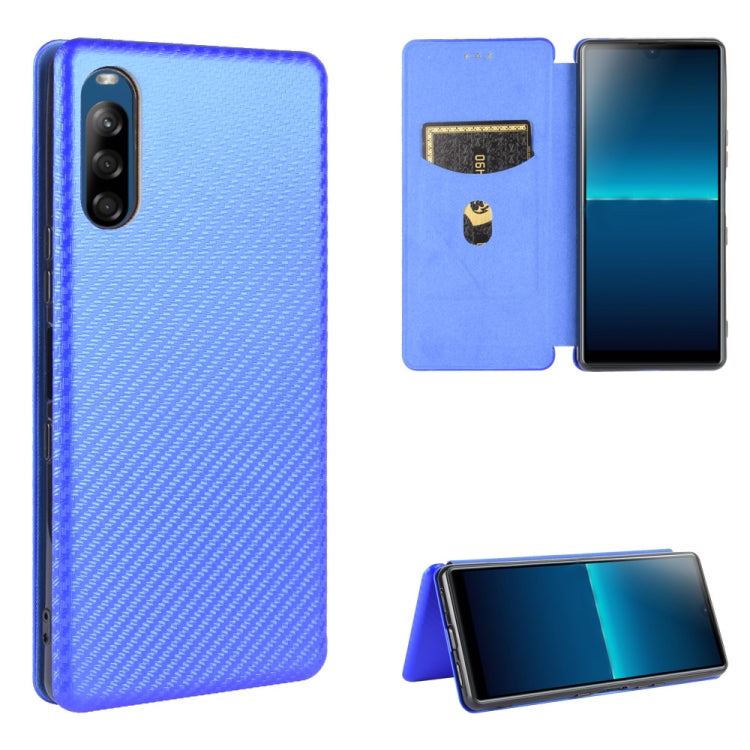 Carbon Fiber Texture Magnetic Horizontal Flip TPU + PC + PU Leather Case with Card Slot, For Sony Xperia 10 II, For Sony Xperia L4, For Sony Xperia 10 Plus, For Sony Xperia 10, For Sony Xperia XZ3