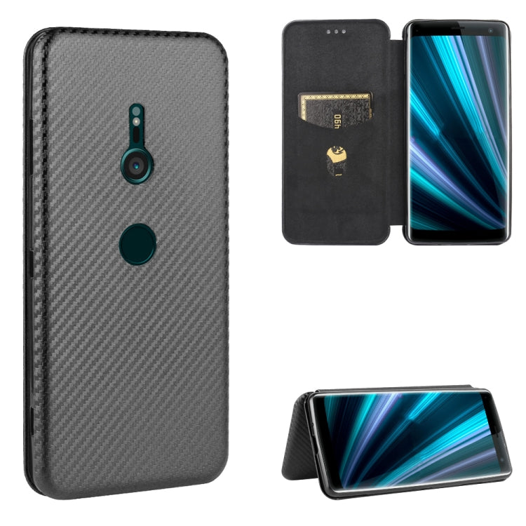 Carbon Fiber Texture Magnetic Horizontal Flip TPU + PC + PU Leather Case with Card Slot, For Sony Xperia 10 II, For Sony Xperia L4, For Sony Xperia 10 Plus, For Sony Xperia 10, For Sony Xperia XZ3