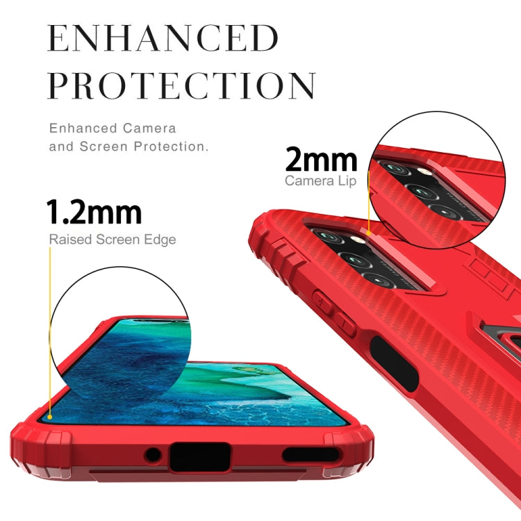 Carbon Fiber Protective Case with 360 Degree Rotating Ring Holder, For Huawei P40 Pro / P40 Pro+, For Huawei P40, For Huawei Enjoy 10E, For Huawei Honor X10, For Samsung Galaxy M31s