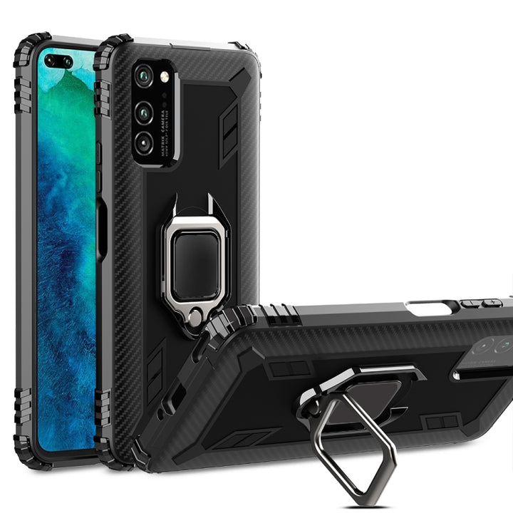 Carbon Fiber Protective Case with 360 Degree Rotating Ring Holder, For Huawei P40 Pro / P40 Pro+, For Huawei P40, For Huawei Enjoy 10E, For Huawei Honor X10, For Samsung Galaxy M31s