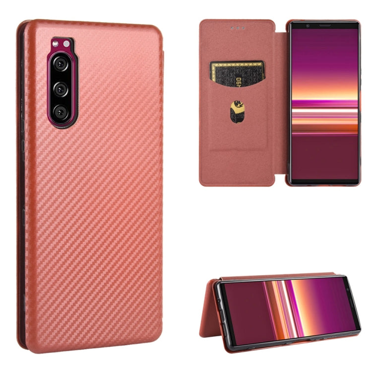 Carbon Fiber Texture Magnetic Horizontal Flip TPU + PC + PU Leather Case with Card Slot, For Google Pixel 4A 5G, For Sony Xperia 5 ll, For Nokia 8.3 5G, For Nokia C3