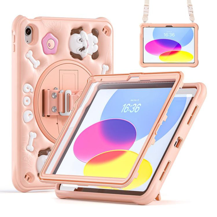 Dog Rotation Kickstand Silicone Hybrid PC Tablet Case, For iPad 2025 / 2022, For iPad Air 11 2025 / 2024 / Pro 11 2022, For iPad Pro 11 2024, For iPad 10.2 2021 / 2020 / 2019